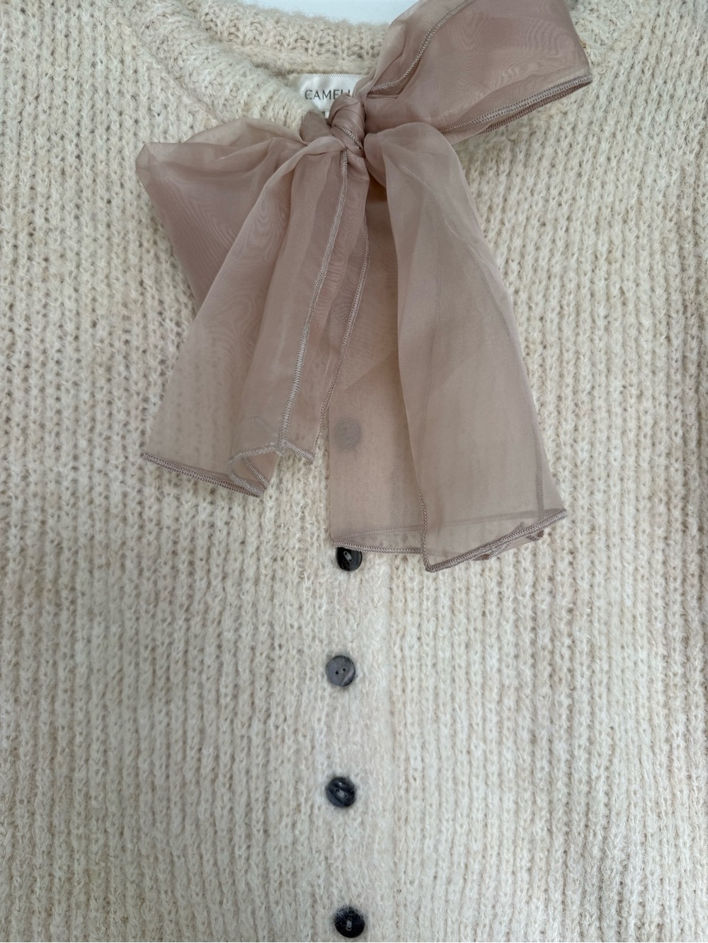 NWT Camellia Grace Chiffon Bow Cardigan - Picture 10 of 13